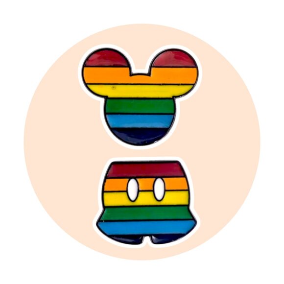 Mickey Mouse Disney Tiny Pins: Rainbow Pride Icon and Shorts Pants